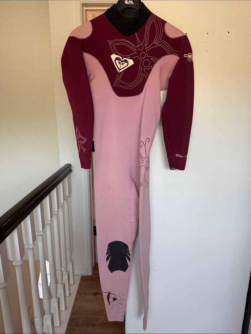 Roxy Women Pink and Burgundy Full-Length Wetsuit One-Piece